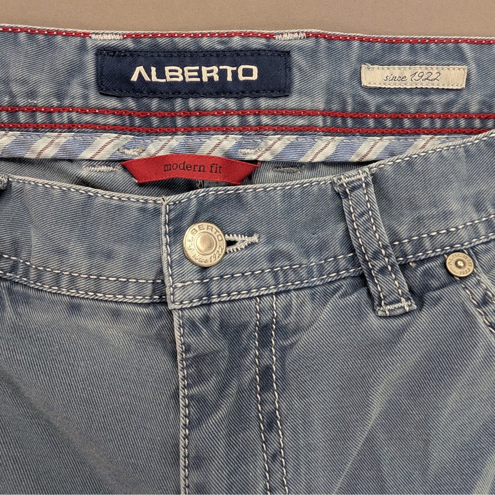 Alberto Modern Fit Blue Stretch Pants 34x32 (Tag 34x34) - Picture 4 of 14